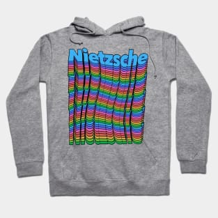 Nietzsche  / Retro Styled Typographic Graphic Design Hoodie